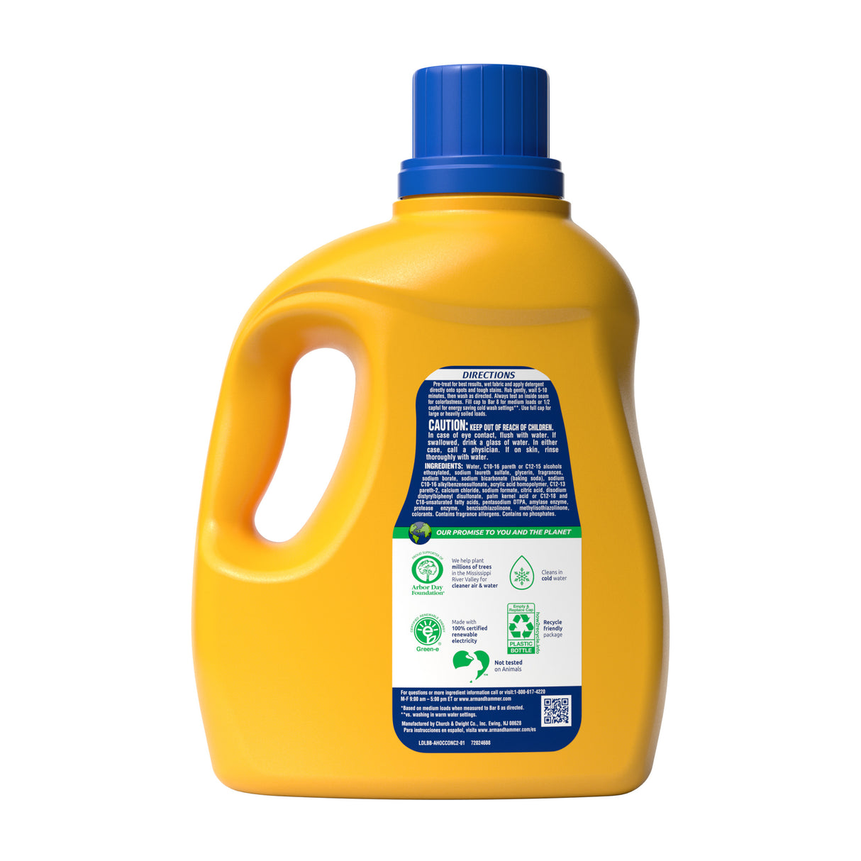 ARM & HAMMER Stain-Resistant Liquid Laundry Detergent / Detergente Líquido para Ropa Antimanchas OxiClean, Aroma Fresco,