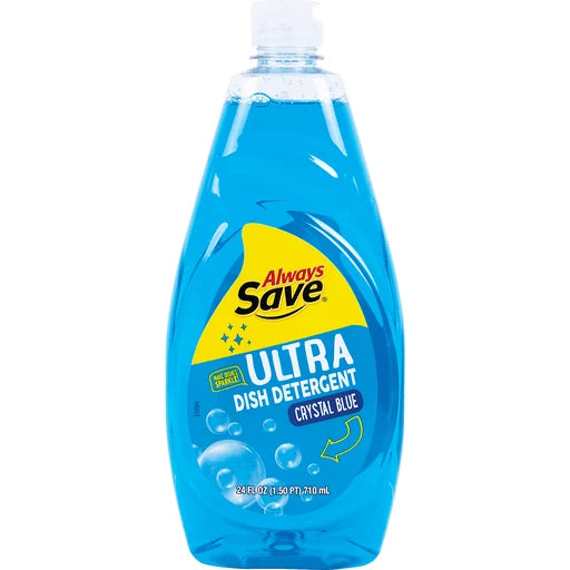 Always Save Ultra Dish Detergent Crystal Blue 25oz / Detergente para platos Always Save Ultra Crystal Blue