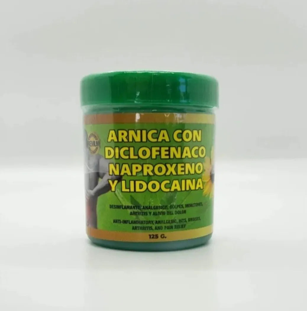 Arnica con Diclofenaco Naproxeno y Lidocaina 125 g.